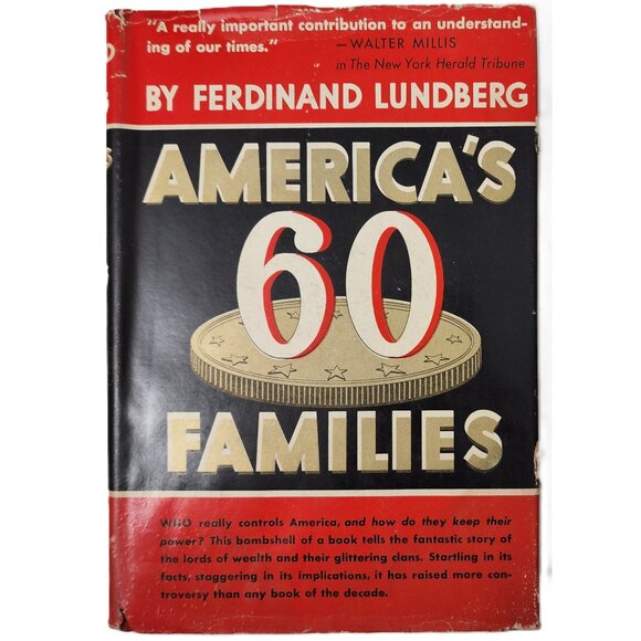 Ferdinand Lundberg Other - America's 60 Families Who Really Controls America 1939HCDJ by Lundberg